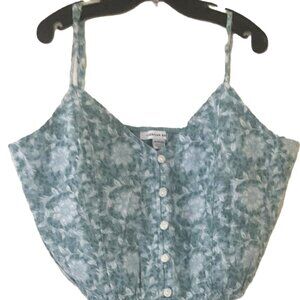 AMERICAN EAGLE-Girls Cami/Tank-Size SX-Green-Stretch-Cotton/Linen-NEW